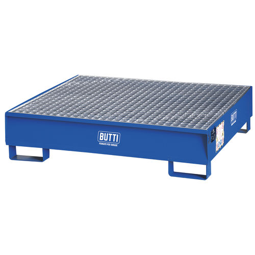 Auffangwanne für 2 Fässer - 802VG - BUTTI - Stahl / mit verzinktem Gitterrost
