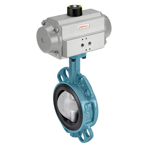 Absperrklappe - R481 - GEMÜ Gebrüder Müller Apparatebau GmbH & Co. KG - pneumatisch / Steuerung / Zwischenflansch