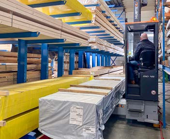 Elektrischer Seitenstapler - 2829 - HUBTEX - Sitz / für enge Gänge