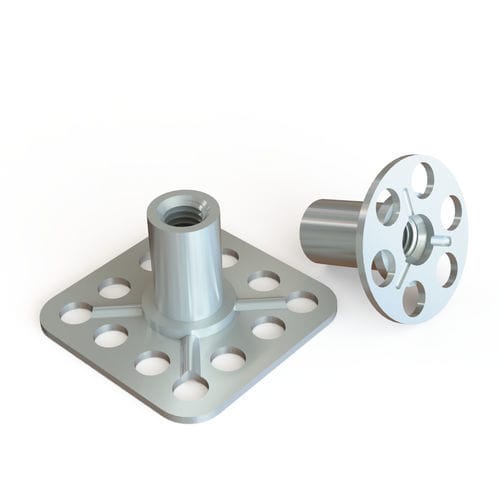 Verbindungsplatte mit Hülse - BRP series - Specialinsert s.r.l. - zum Kleben / gegossen / Edelstahl