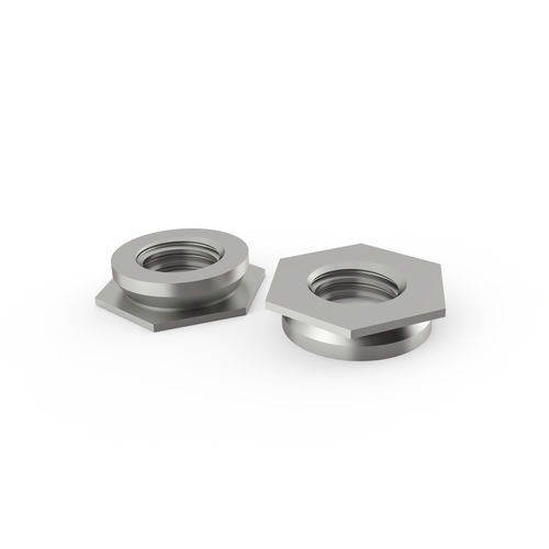 Klemmteilen-Mutter - CE series - Specialinsert s.r.l. - sechseckig / Flansch / Edelstahl