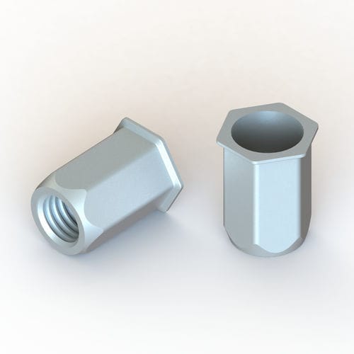 Nietmutter - E TFM/C - Specialinsert s.r.l. - sechseckig / verzinkter Stahl / bündig