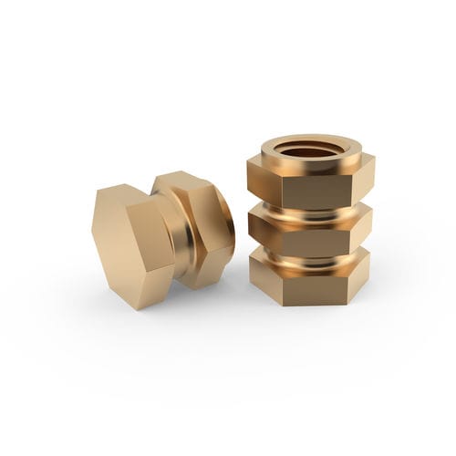 Sechseckiger Einsatz - ES CH series - Specialinsert s.r.l. - Gewinde / Messing / für Thermoplaste