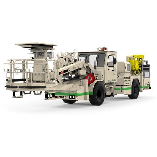 Fahrzeug für Sprengstoff-Transport und  -Aufladung (Emulsion) - CHARMEC MC 605 V(E) SD - Normet - für Untertagebau / elektrisch
