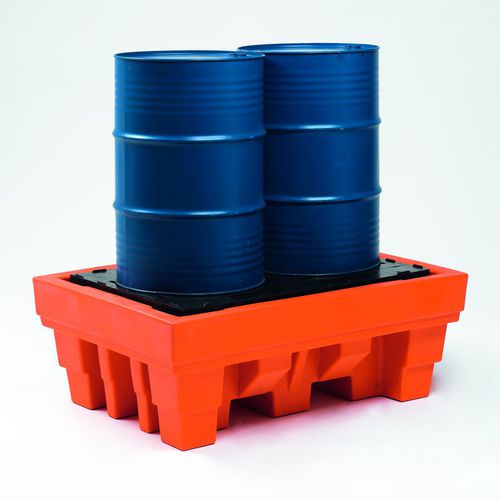 Auffangwanne für 2 Fässer - BS112 2F - VEAB - Polyethylen / stapelbar