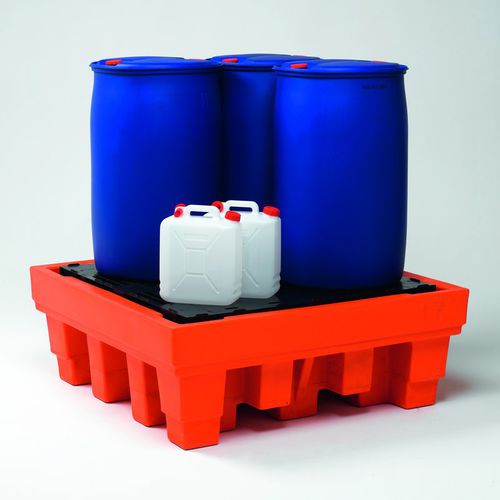 Auffangwanne für 4 Fässer - BS-112 4FP - VEAB - Mehrzweck / Polyethylen / starr