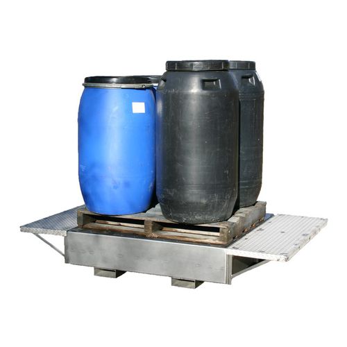Auffangwanne für 4 Fässer - BS112 4F INOX - VEAB - Edelstahl / starr