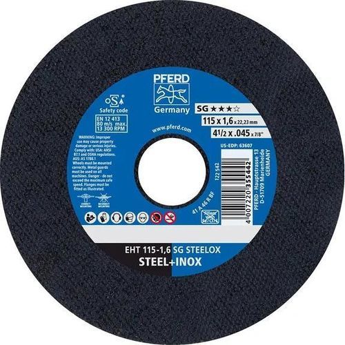 Trennscheibe für Blech - EHT 115-1,6 SG - PFERD - für Edelstahl / Aluminiumoxid / dünn