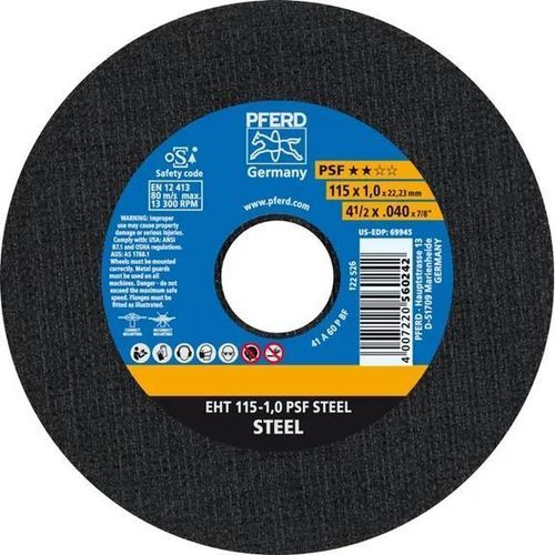 Metall-Trennscheibe - EHT 115-1,0 PSF - PFERD - für Stahl / Stahl / dünn