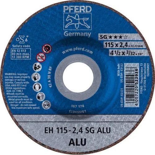 Trennscheibe für Blech - EH 115-2,4 SG - PFERD - für Aluminium / für Nichteisenmetalle / dünn