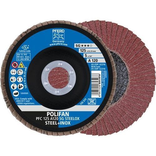 Aluminiumoxid-Lamellenscheibe - PFC 125 A 120 SG - PFERD - zur Endbearbeitung / für Edelstahl