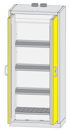 Werkstattschrank - 895 x 595 x 2 080 mm | CLASSIC L - Dueperthal Sicherheitstechnik - auf Füßen / doppeltürig / Stahlblech
