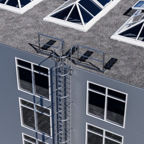 Aluminiumleiter - 6058005  - Hailo Professional - einfach / mit Rückenschutz / für Bedachungen