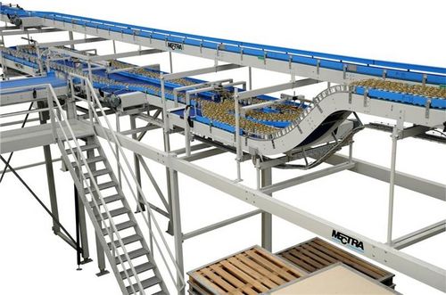 Magnetbandförderer - Mectra - schräg / für Materialumschlag / für Dosen