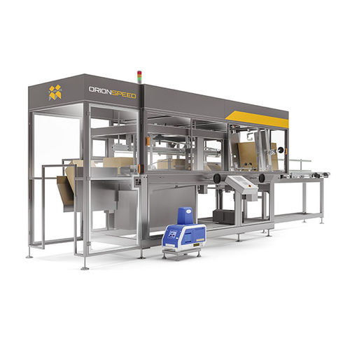 Automatischer Kartonaufrichter - ORION  - TMG Impianti S.p.a. - Hotmelt-Klebstoff / mit Klebeband / mit präzisem Faltvorgang