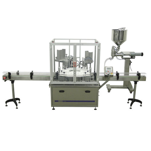 Automatische Füll- und Verschließanlage - Monoblocchi riempimento e tappatura per Cosmetica – MRT 12 - SEVEN FLUSS S.r.l. - für Kosmetik / Monoblock / volumetrisch