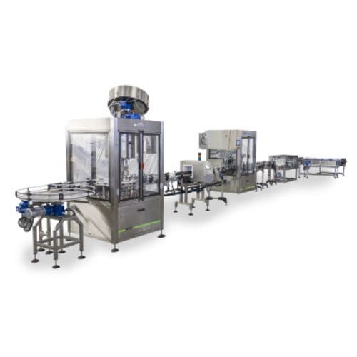 Automatische Füll- und Verschließanlage - Linea Soffiatura, Riempimento, Controllo Peso e Tappatura - SEVEN FLUSS S.r.l. - für Nahrungsmittel / per Gewicht