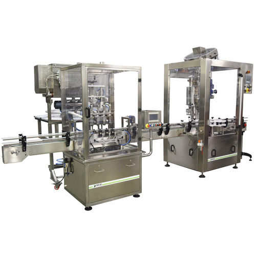 Automatische Füll- und Verschließanlage - MR 4 – MTS 1 - SEVEN FLUSS S.r.l. - für Nahrungsmittel / Monoblock / volumetrisch