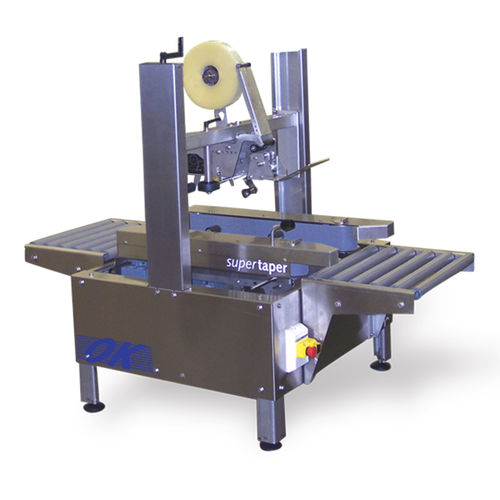 Halbautomatischer Kartonverschließer - Supertaper 1M - OK International - Doppelklappen / mit Klebeband