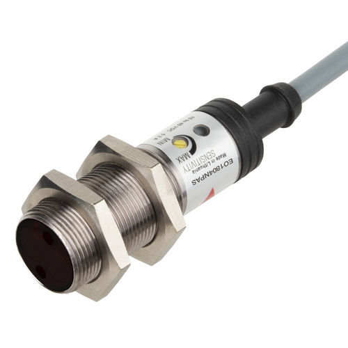 Optoelektronischer Sensor / Reflex-Lichttaster - EO1804NPAS - CARLO GAVAZZI - zylindrisch / Infrarot