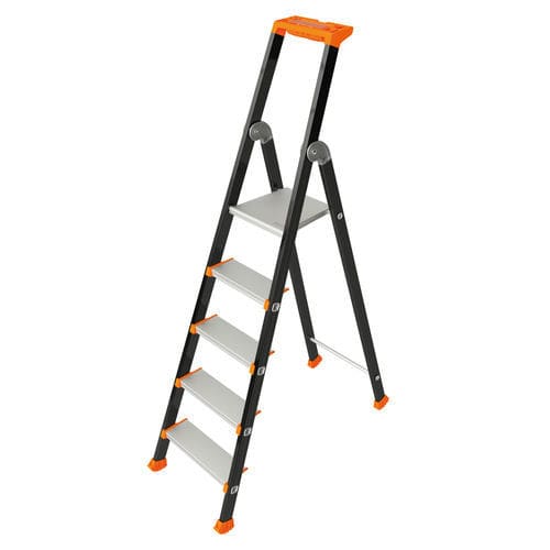 Sockelmontierte Trittleiter - KOLOS - TUBESCA - Aluminium / mit 3 Stufen / mit 4 Stufen