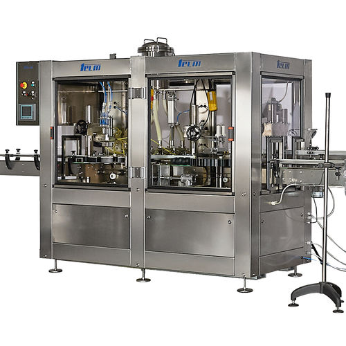 Automatische Abfüll- und Etikettiermaschine - BI 78 - Telm srl - für Kosmetik / für Pflanzenschutzmittel / Flaschen