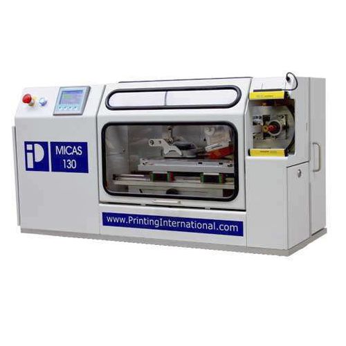Tampondruckmaschine für zylindrische Produkte - MICAS R - PRINTING INTERNATIONAL - mit geschlossenem Farbgebersystem / drehbar / flexibel