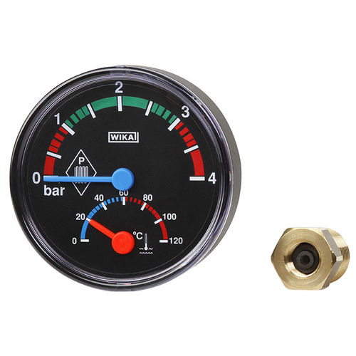 Manometer mit Zifferblatt-Anzeige - THM10 - WIKA Alexander Wiegand SE & Co. KG - Einbau / Rohrfeder / für Flüssigkeiten
