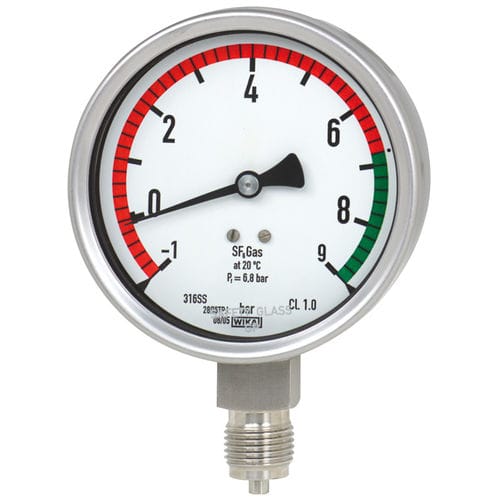 Manometer mit Zifferblatt-Anzeige - GDI-100 - WIKA Alexander Wiegand SE & Co. KG - Gewinde / Edelstahl / Rohrfeder