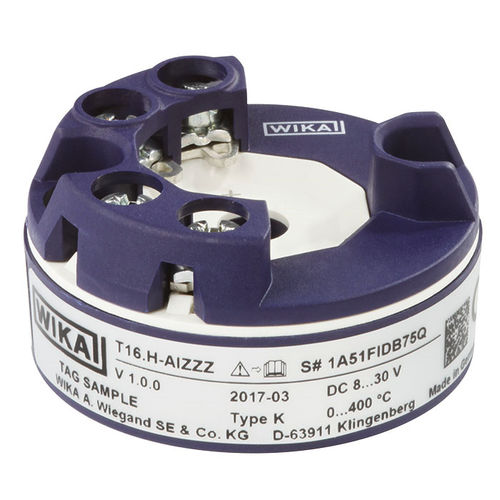 Digitaler Temperaturmessumformer - T16 - WIKA Alexander Wiegand SE & Co. KG - am Sondenkopf / DIN-Schienen / Thermoelement