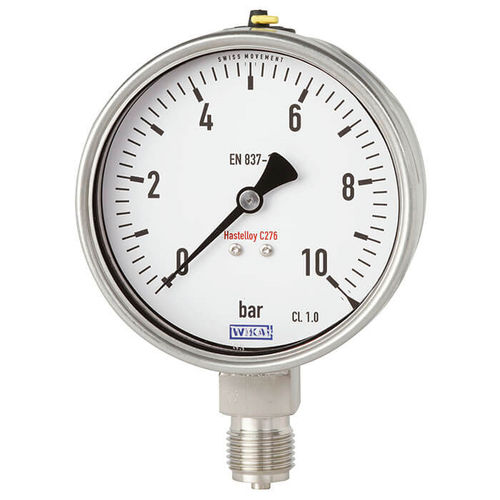 Manometer mit Zifferblatt-Anzeige - PG28 - WIKA Alexander Wiegand SE & Co. KG - Edelstahl / Rohrfeder / IP65