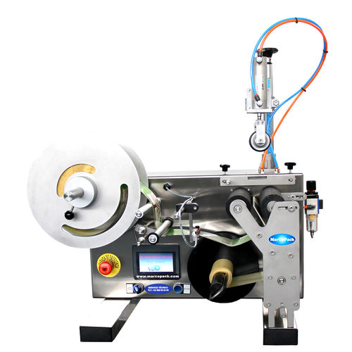 Halbautomatische Etikettiermaschine - MCP140T - MARCOPACK - für Flaschen / für Rohre / für Champagnerflaschen