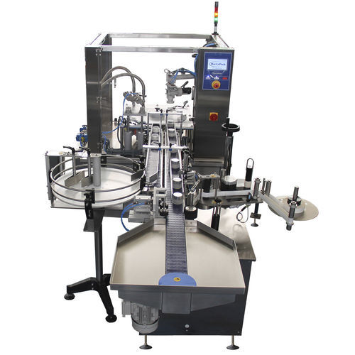 Automatische Abfüll- und Etikettiermaschine - M6000 - MARCOPACK - für Flüssigkeiten / für Töpfe