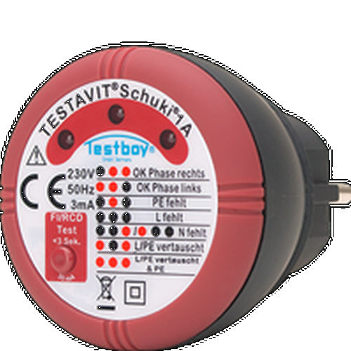 Elektrischer Sicherheitstester - TESTAVIT SCHUKI 1A - Testboy - für Steckdose / tragbar