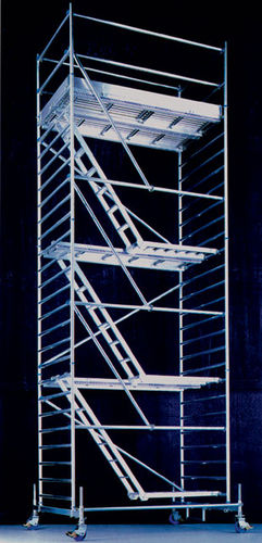 Mobiler Gerüstturm - 4.6 - 12.6 m | Bavaria Type MT 14-20/25 - Mauderer Alutechnik - Fassaden / modular / mit Treppe