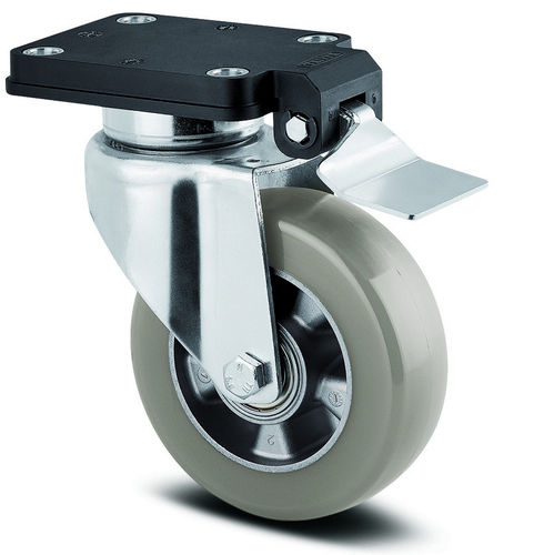Lenkrolle - Delta central  - TENTE ® - mit Grundplatte / Pressstahl