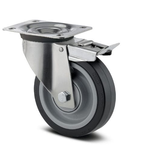 Lenkrolle - 8670UEX200P63 - TENTE ® - mit Grundplatte / doppelt / Polyamid