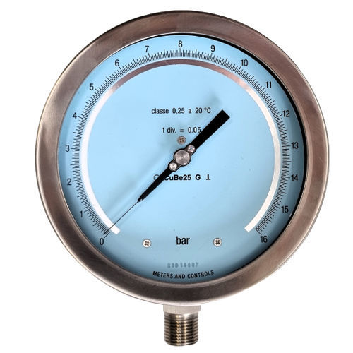 Manometer mit Zifferblatt-Anzeige - OM - C - GIUSSANI SRL - Gewinde / Edelstahl / Rohrfeder
