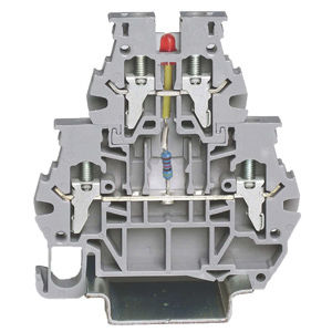 Klemmenblock auf DIN-Schiene - 5374201 - Morsettitalia - Schraubanschluss / grau / LED