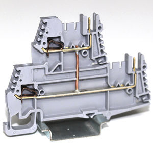 Klemmenblock auf DIN-Schiene - 42561 series - Morsettitalia - steckbar / Federdruck / grau