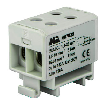 Klemmenblock auf DIN-Schiene - 607035 series - Morsettitalia - Schraubanschluss / Durchführung / Leistung