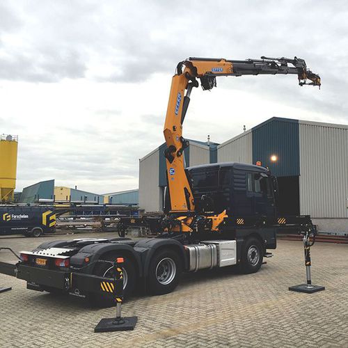 LKW-montierter Kran - 395  - Effer S.p.a - Gelenkausleger / zusammenklappbar / für Baustelle