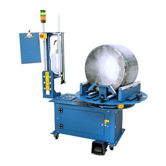 Stretchwickler mit Drehteller - HU-100  - Humboldt Verpackungstechnik GmbH - halbautomatisch / für Spulen / für Rollen