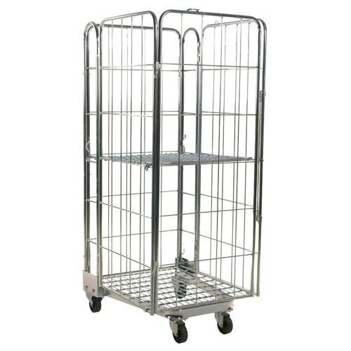 Schachtelbarer Rollcontainer - MRN 0708-4S - Arcawa GmbH - Mehrzweck / Drahtgewebe / Fachböden
