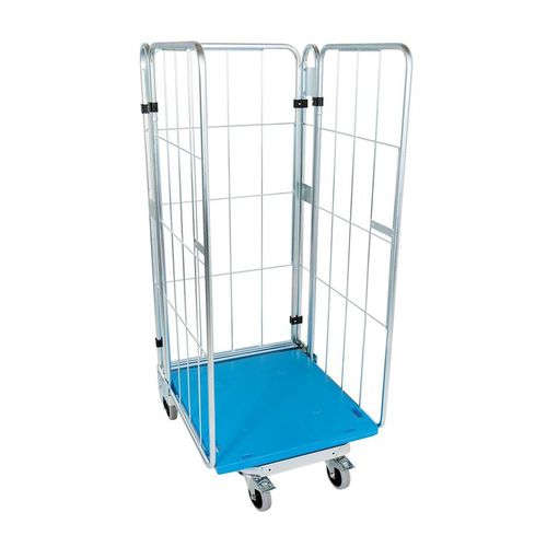 Schachtelbarer Rollcontainer - MRNE7281.16BL-3S - Arcawa GmbH - Mehrzweck / Fachböden / 3 Seitenwände