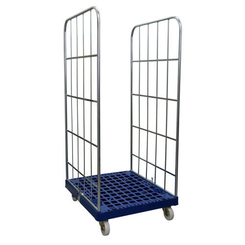 Mehrzweck-Rollcontainer - MRP6881-2S-BL - Arcawa GmbH - Drahtgewebe / 2-Flügel / Kunststoffboden