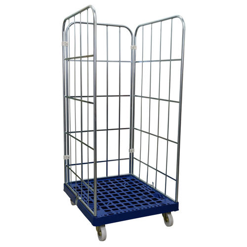 Mehrzweck-Rollcontainer - MRP6881-3S-BL - Arcawa GmbH - Fachböden / Drahtgewebe / 3 Seitenwände