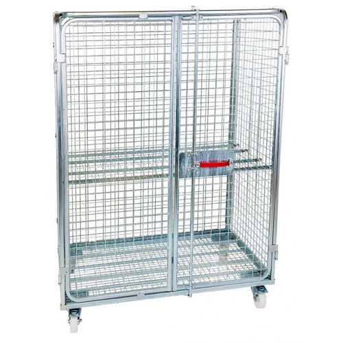 Fachböden-Rollcontainer - SRCE1208.18BI - Arcawa GmbH - 4-Flügel / Drahtgewebe / verriegelbar