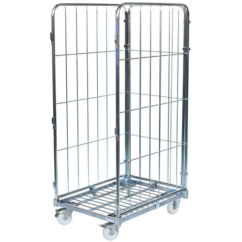 Fachböden-Rollcontainer - MR0608.18-3S - Arcawa GmbH - Drahtgewebe / 3 Seitenwände