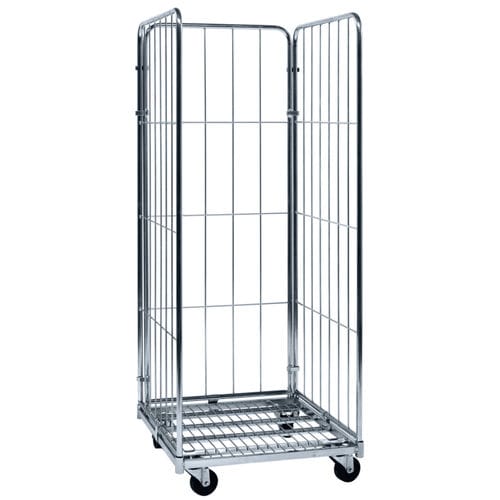 Fachböden-Rollcontainer - MR070816-3S - Arcawa GmbH - Drahtgewebe / 3 Seitenwände